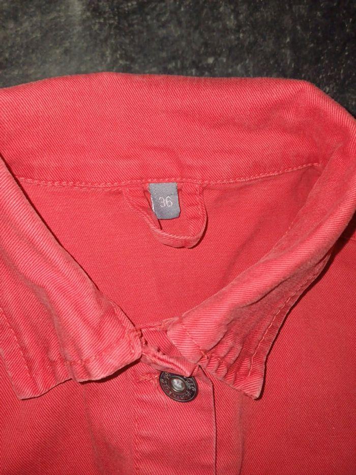 Veste en jeans rouge taille S - photo numéro 2