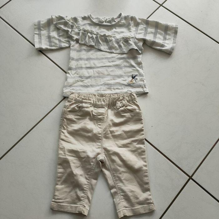 Ensemble ( 2 pantalons + 1 pull 3/4 + 1 T-shirt bretelle) - photo numéro 2