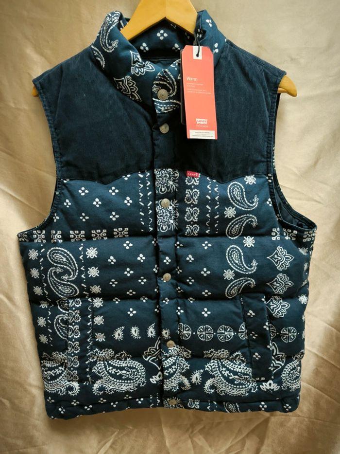 Doudoune Levi's Western Super sans manche Barkley Bandana - Bleu Taille S - photo numéro 1