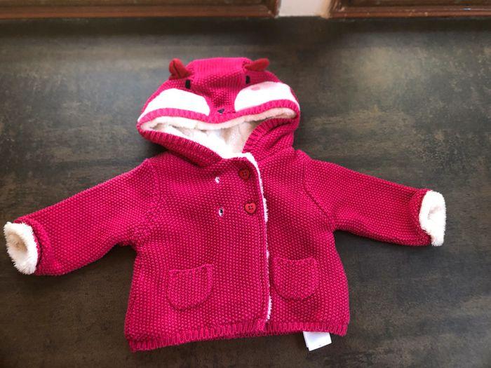 Gilet à capuche DPAM 3 mois fuschia - photo numéro 1