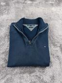 👕 Sweat quart Zip Tommy Hilfiger avec logo brodé Bleu Marine Taille XL 👕