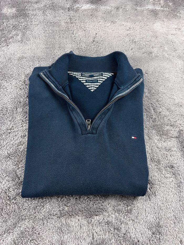 👕 Sweat quart Zip Tommy Hilfiger avec logo brodé Bleu Marine Taille XL 👕 - photo numéro 1