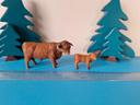 Lot de 2 figurines bœuf et bébé marque collecta