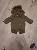 Parka garçon hiver vert kaki capuche fausse fourrure taille 92 cm TBE h&m