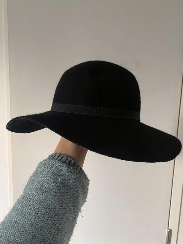 Chapeau hiver - Capeline laine noire - photo numéro 1