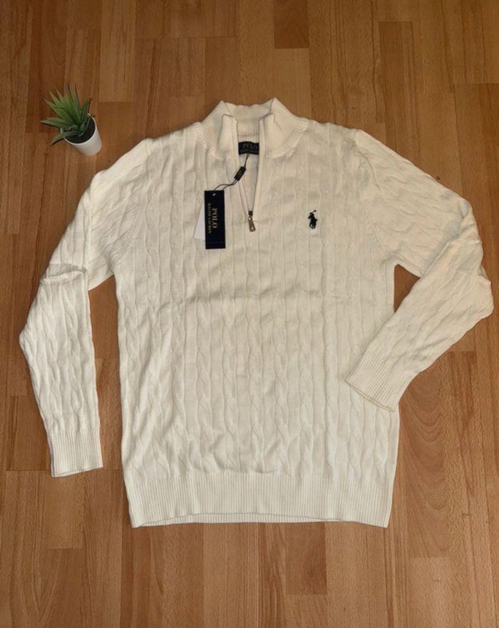 zip polo Ralph Lauren Blanc homme - photo numéro 3