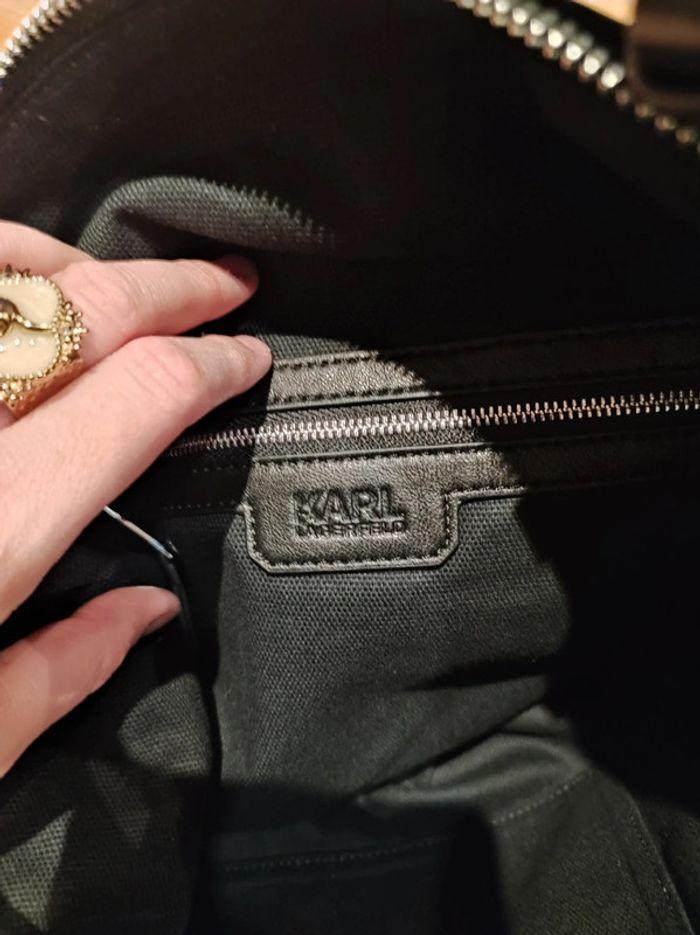 Sac à main Karl Lagerfeld Hobo K/Odina, en 100% cuir d'agneau noir, neuf - photo numéro 15