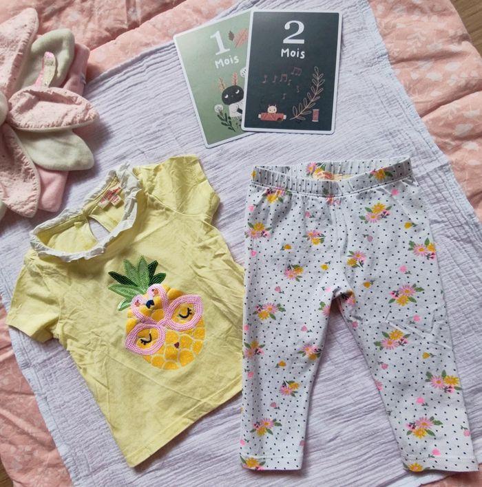 T-shirt et legging bébé fille DPAM 12 mois - photo numéro 2