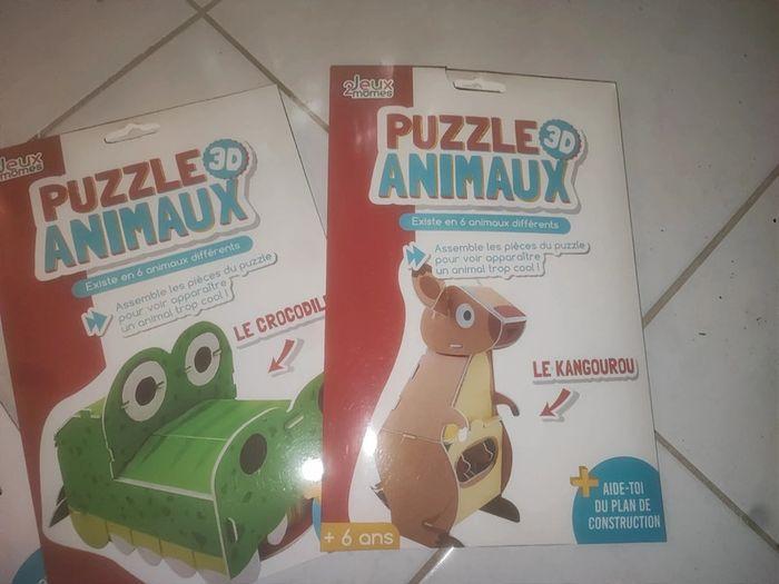 Lot de 3 animaux puzzle 3D - photo numéro 3