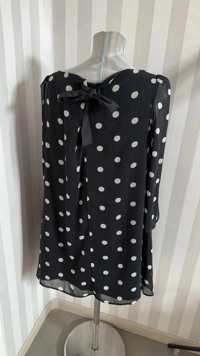 Robe Claudie Pierlot T:38 noir à pois - photo numéro 3