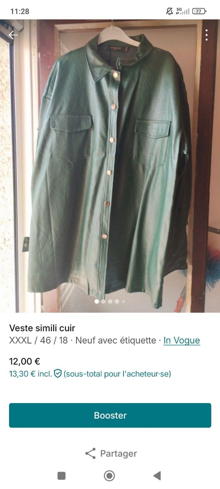 Veste ou chemise simi cuir - photo numéro 1