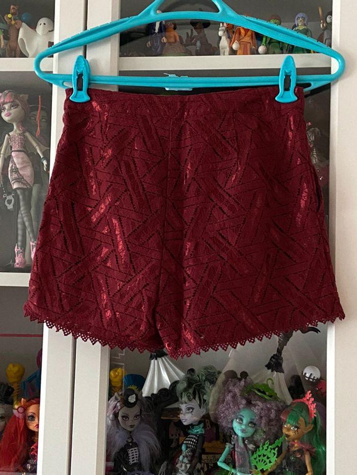 Short habillé en style dentelle bordeaux Bizzbee - photo numéro 2