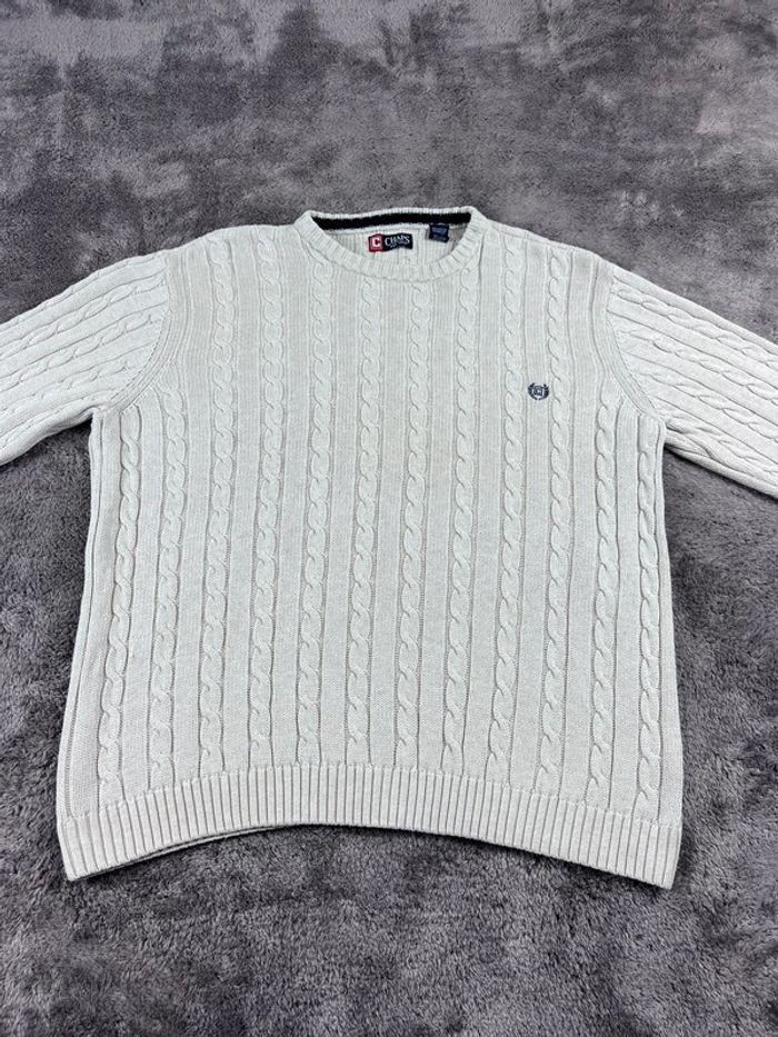 👕 Sweat Torsadé Chaps avec logo brodé Blanc Taille XXL 👕 - photo numéro 6