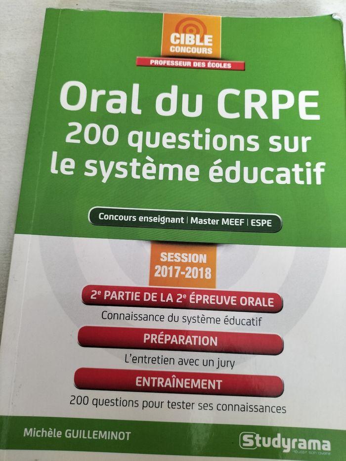 Livre CRPE 200 questions sur le système éducatif - photo numéro 1