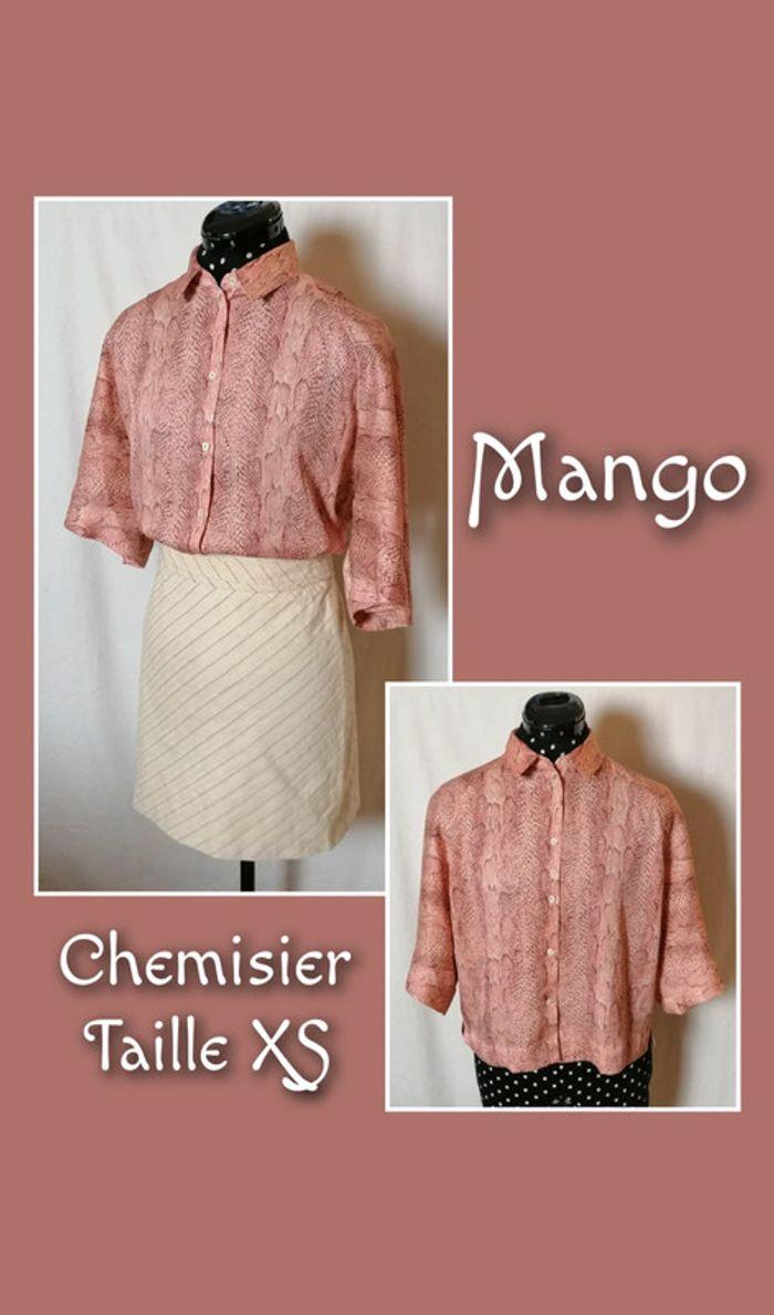 Top / chemisier motif serpent rose Taille XS Mango - photo numéro 1