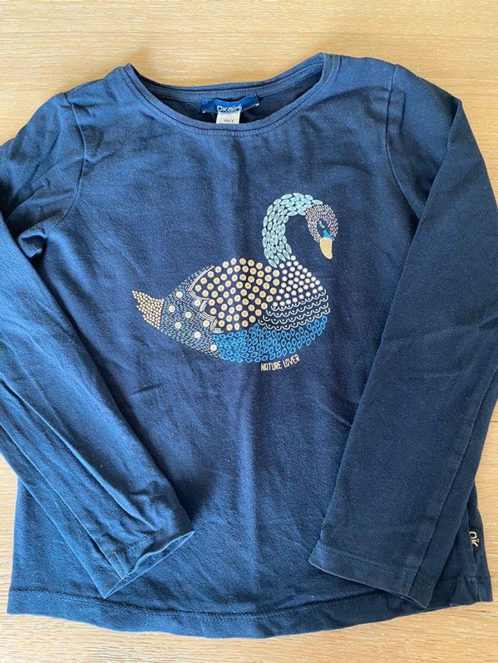 T-shirt bleu marine okaïdi 4 ans - photo numéro 1