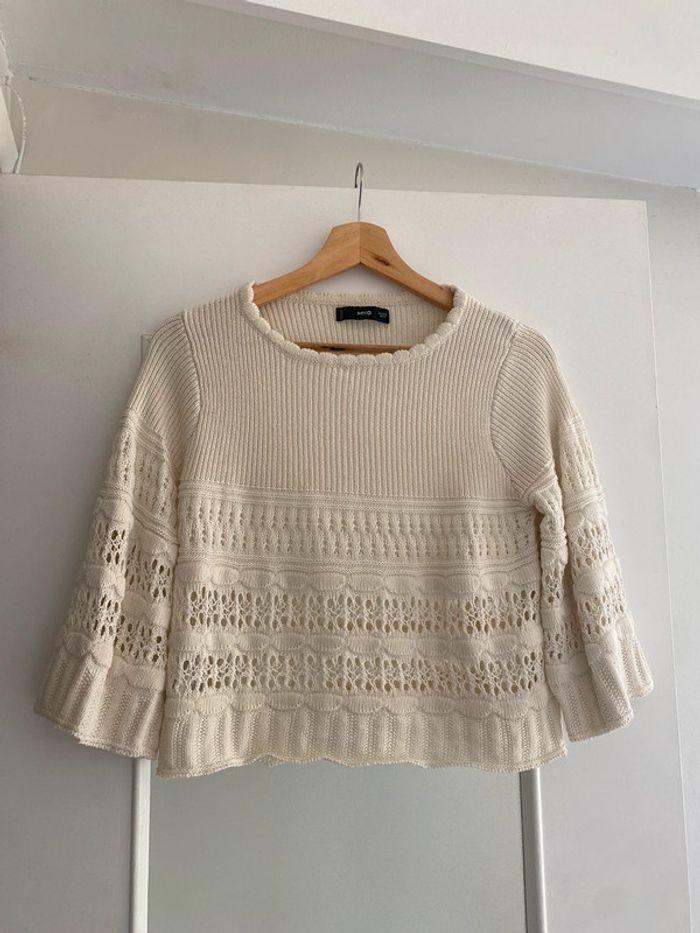 Pull d’été crochet Mango crème - photo numéro 1