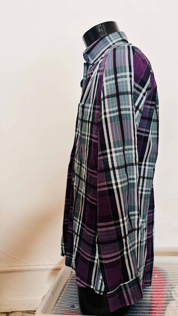 Belle chemise tartan violet TBS taille L - photo numéro 3