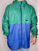 Veste Coupe Vent Imperméable Vintage à Capuche Guy Xsar Homme Taille 9 Vert Bleu