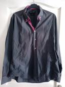 Chemise gris foncé et fushia slim XXL Scott Dixon tbe