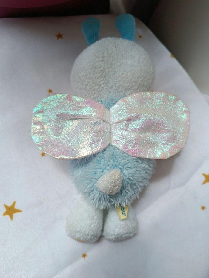 Luminou doudou peluche plush lumineux Glow phosphorescent ailes bleu blue abeille papillon Butterfly - photo numéro 8