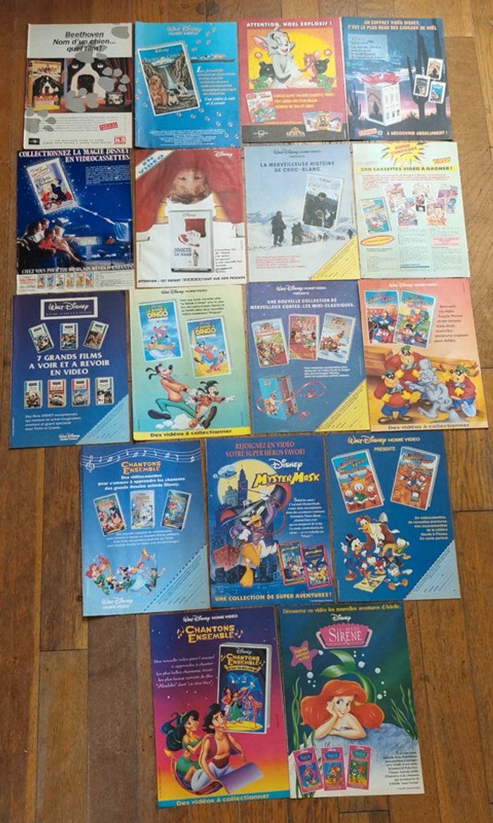 Lot 17 anciennes publicités cassettes vhs disney - photo numéro 1