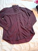 Chemise rayée bordeaux