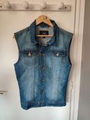 Veste en jean sans manche Kiabi