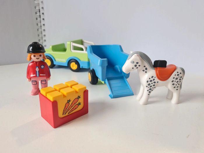 Véhicule avec remorque cheval playmobil 1 2 3 - photo numéro 5