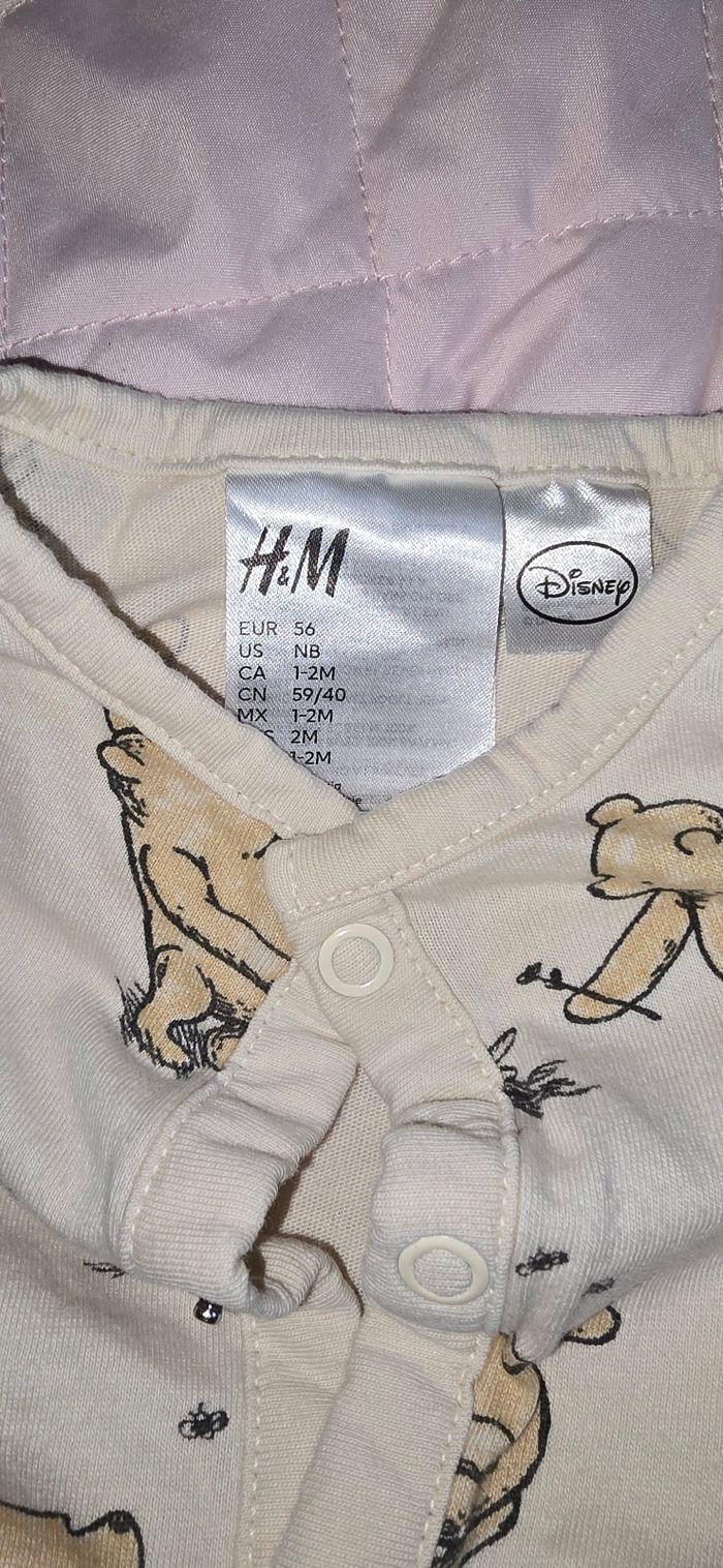 Grenouillère légère H&M naissance - 56 cm - Adorable motif ourson 🐻 - photo numéro 3