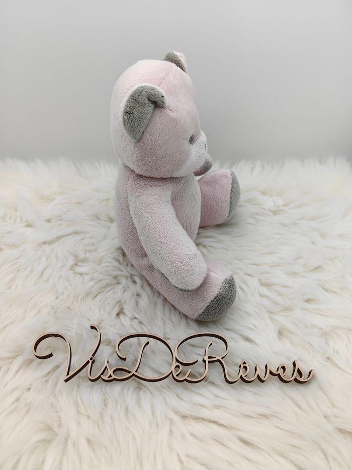 Doudou ours  Musti Mustela Rose et gris - photo numéro 3