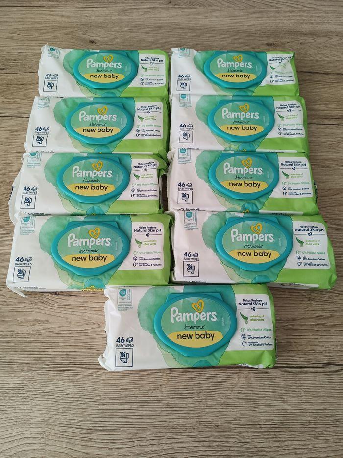 9 paquets de 46 lingettes Pampers Harmonie New baby