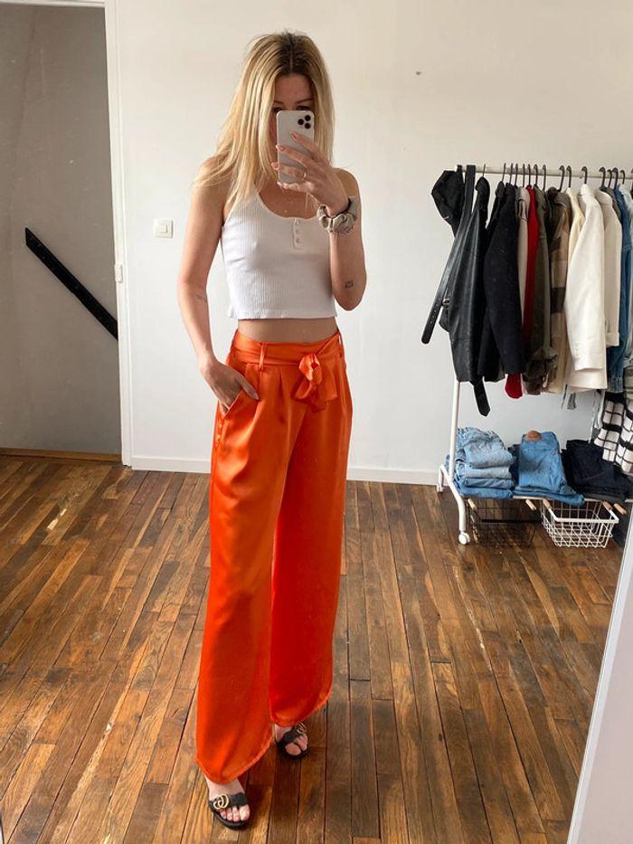 Pantalon fluide orange - photo numéro 1