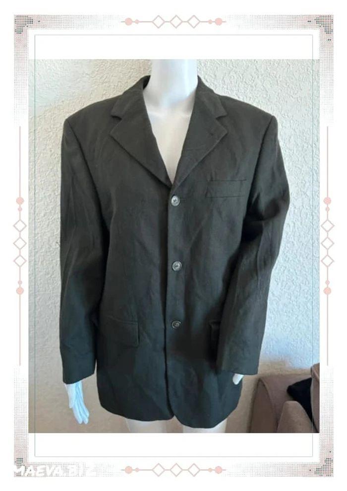 Veste blazer costume vintage 80s vert sapin foncée pure laine Canda taille S - photo numéro 1