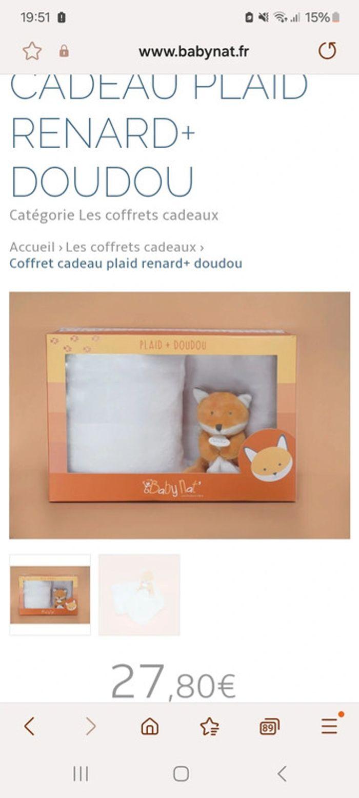 Coffret plaid + doudou renard Baby Nat' - photo numéro 5