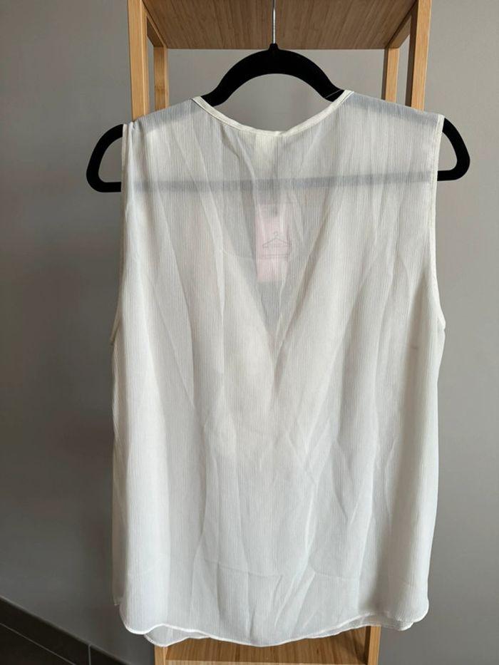 Top H&M voilage blanc Taille 46 - photo numéro 3