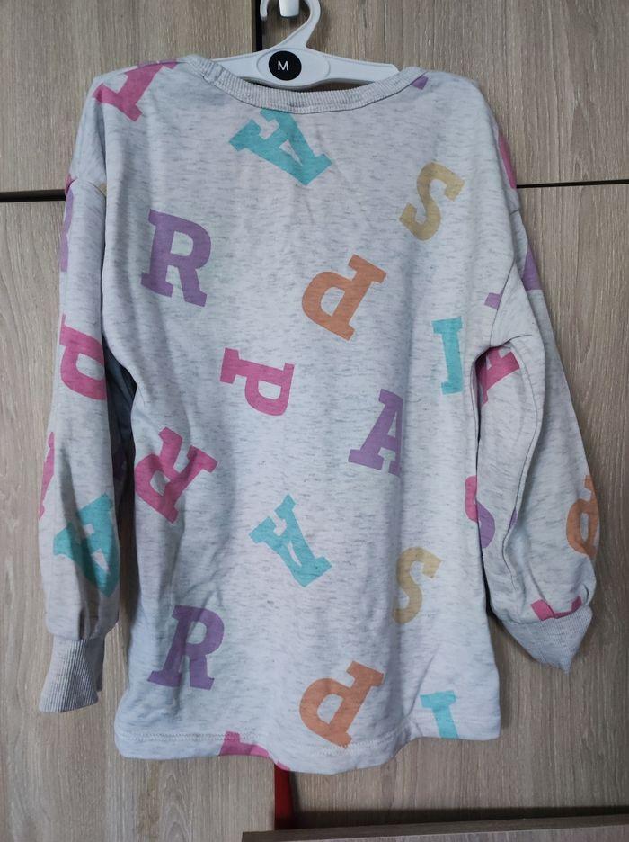 Pull gris lettres multicolore 6 a 7 ans h&m - photo numéro 4