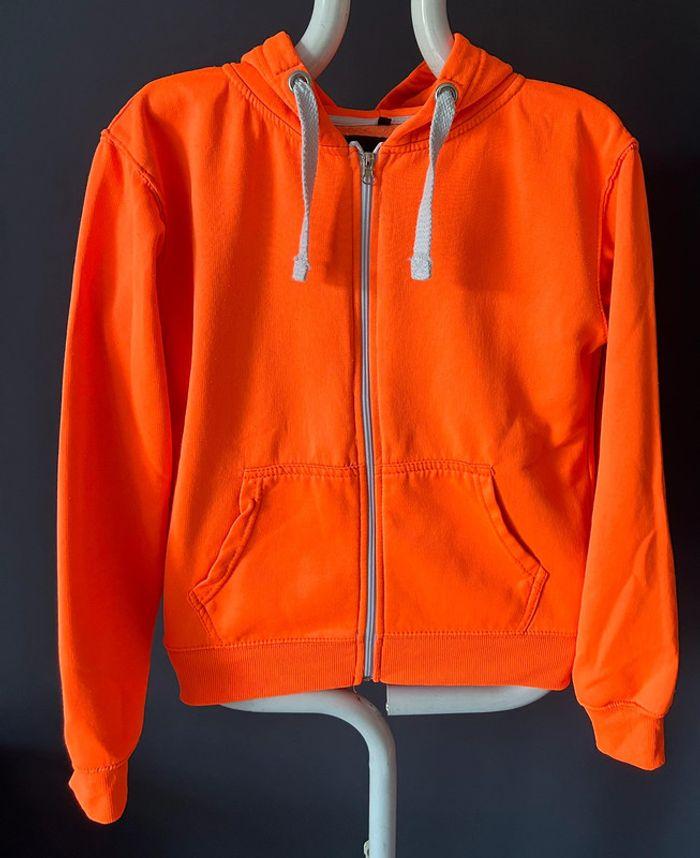 Veste zippé orange fluo taille S - photo numéro 1