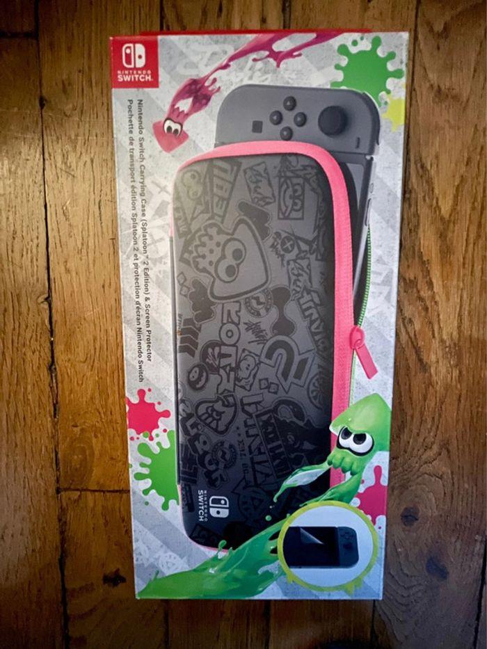 Étui / Pochette de transport officielle édition Splatoon 2 et protection d'écran Nintendo Switch - photo numéro 1