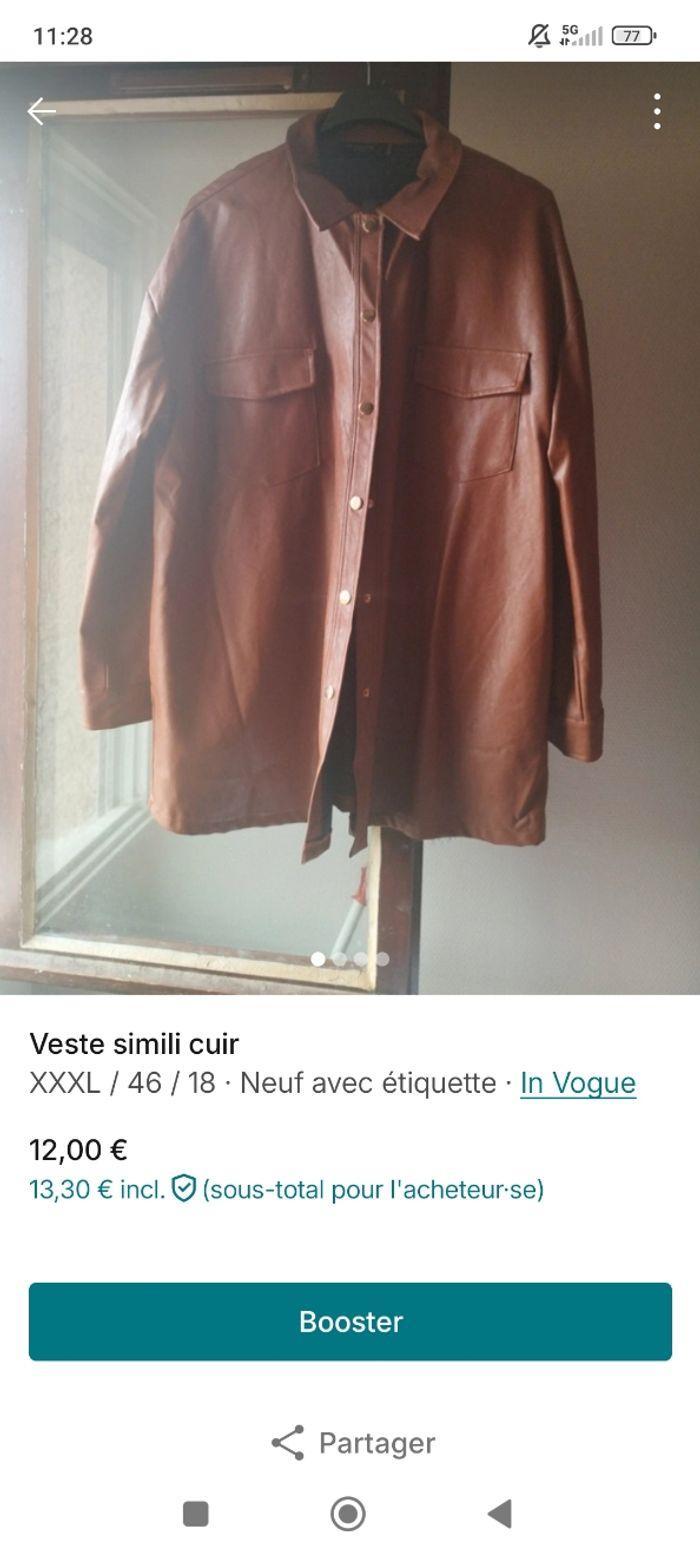 Veste ou chemise simi cuir - photo numéro 3