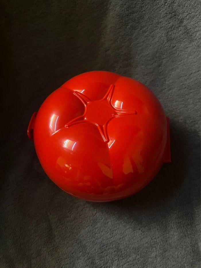 Vintage boite rouge vif en forme de tomate Tupperware - photo numéro 10