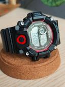 Montre homme multifonctions rouge & noire