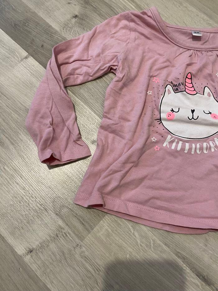 Tee-shirts rose chat licorne tex 36 mois 3 ans - photo numéro 5