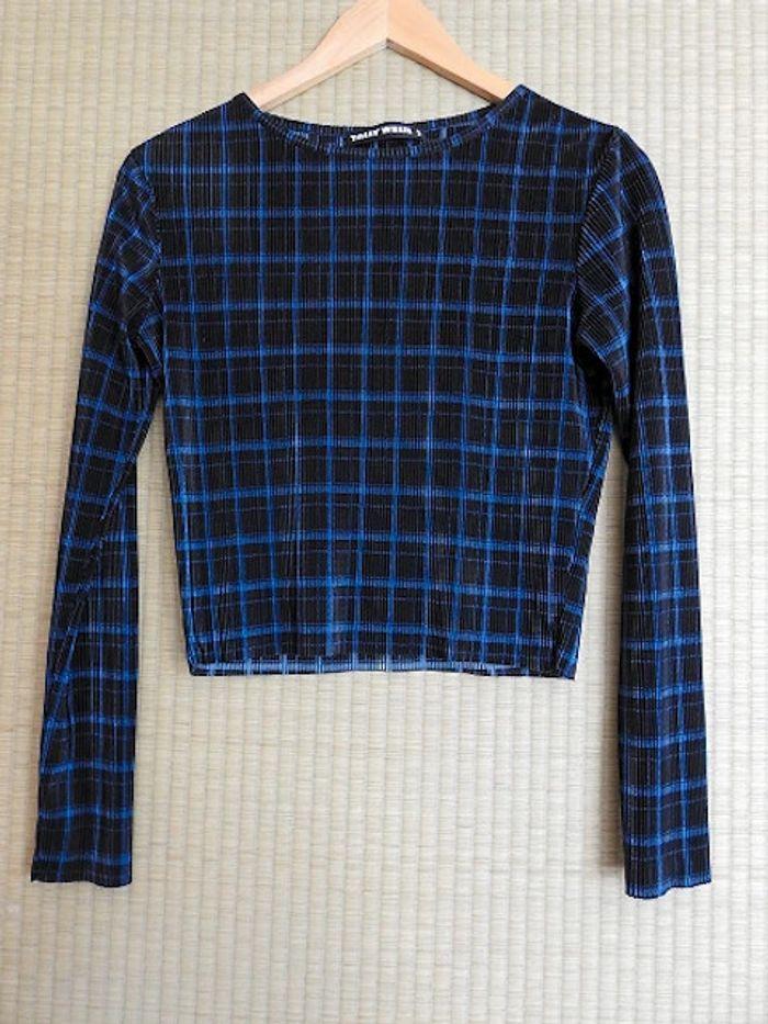 Top manches longues moulant tartan taille S - photo numéro 1