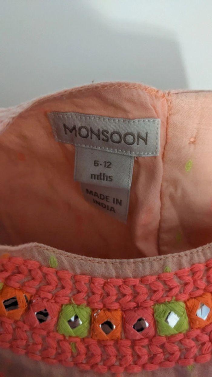 Robe d'été Orange et Rose Monsoon 9-12 Mois - photo numéro 6