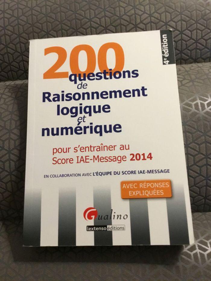 200 questions de raisonnement logique et numérique - photo numéro 1