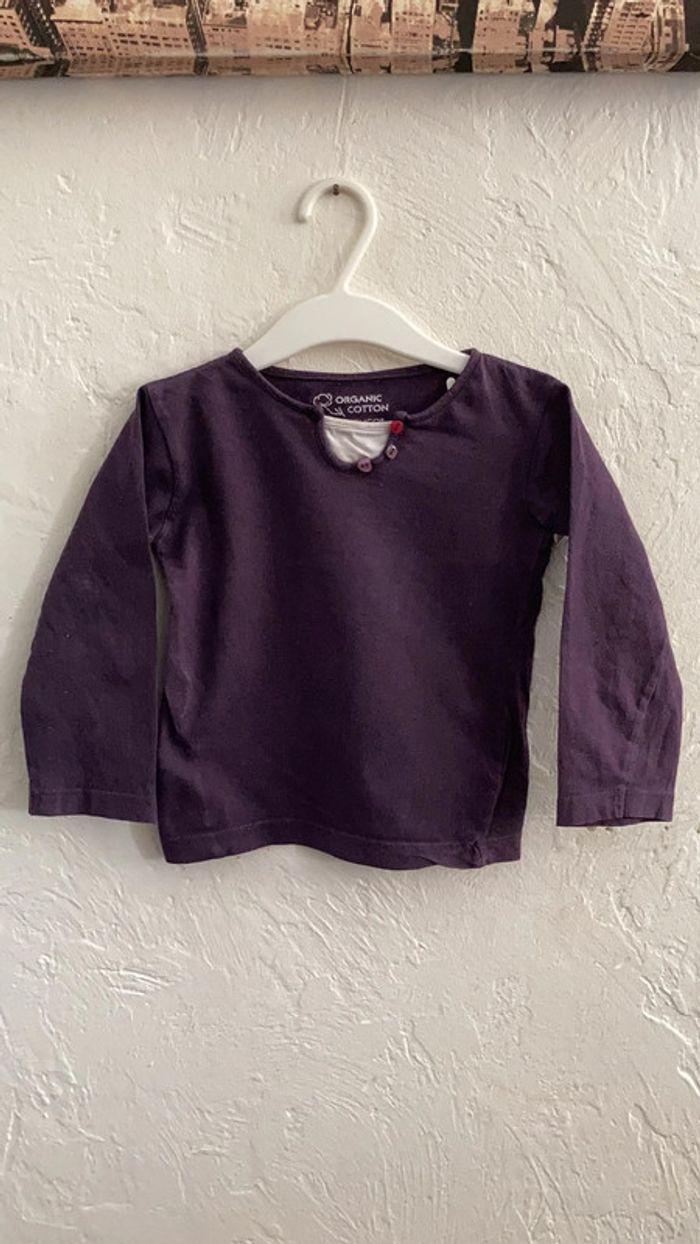 Teeshirt uni violet 3 ans - photo numéro 1