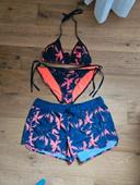 Maillot de bain fluo marine Décathlon 44