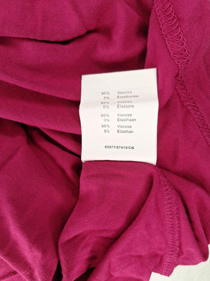 Tee-shirt top manches longues 3/4 strass Damart rose fushia taille 46 XXXL - photo numéro 17