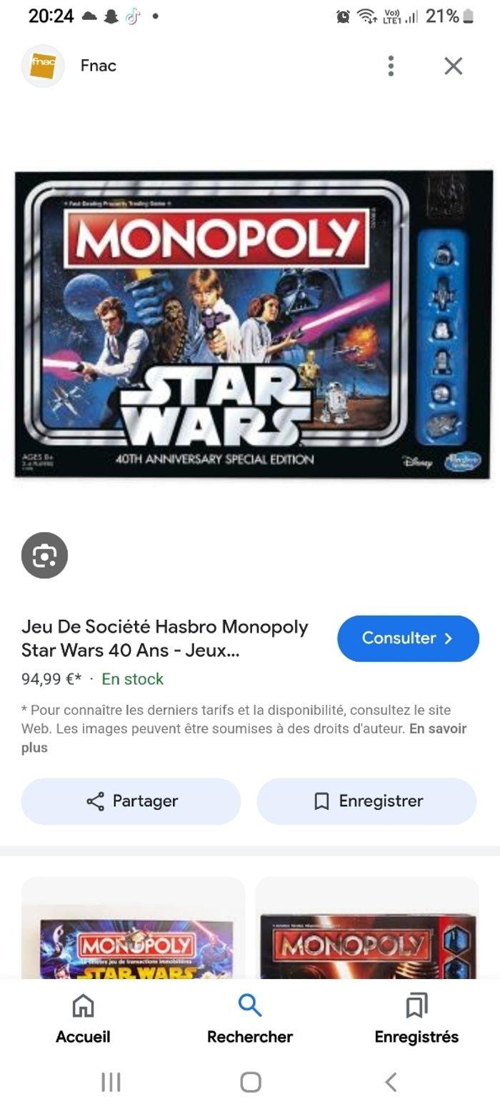 Monopoly star wars edition speciale 40 ème Anniversaire jamais ouvert encore emballer - photo numéro 4